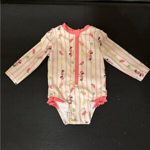 Disney Pink and White Kids Swim One Piece